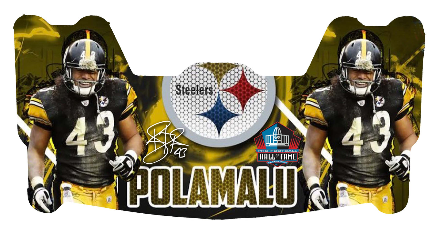Troy Polamalu Dual Themed Custom Visor