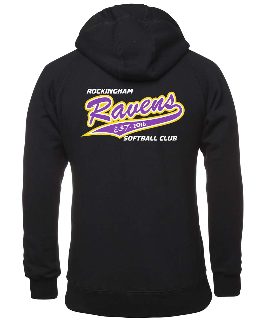 Rockingham Ravens Softball Double Sided Zipped Logo Hoodie