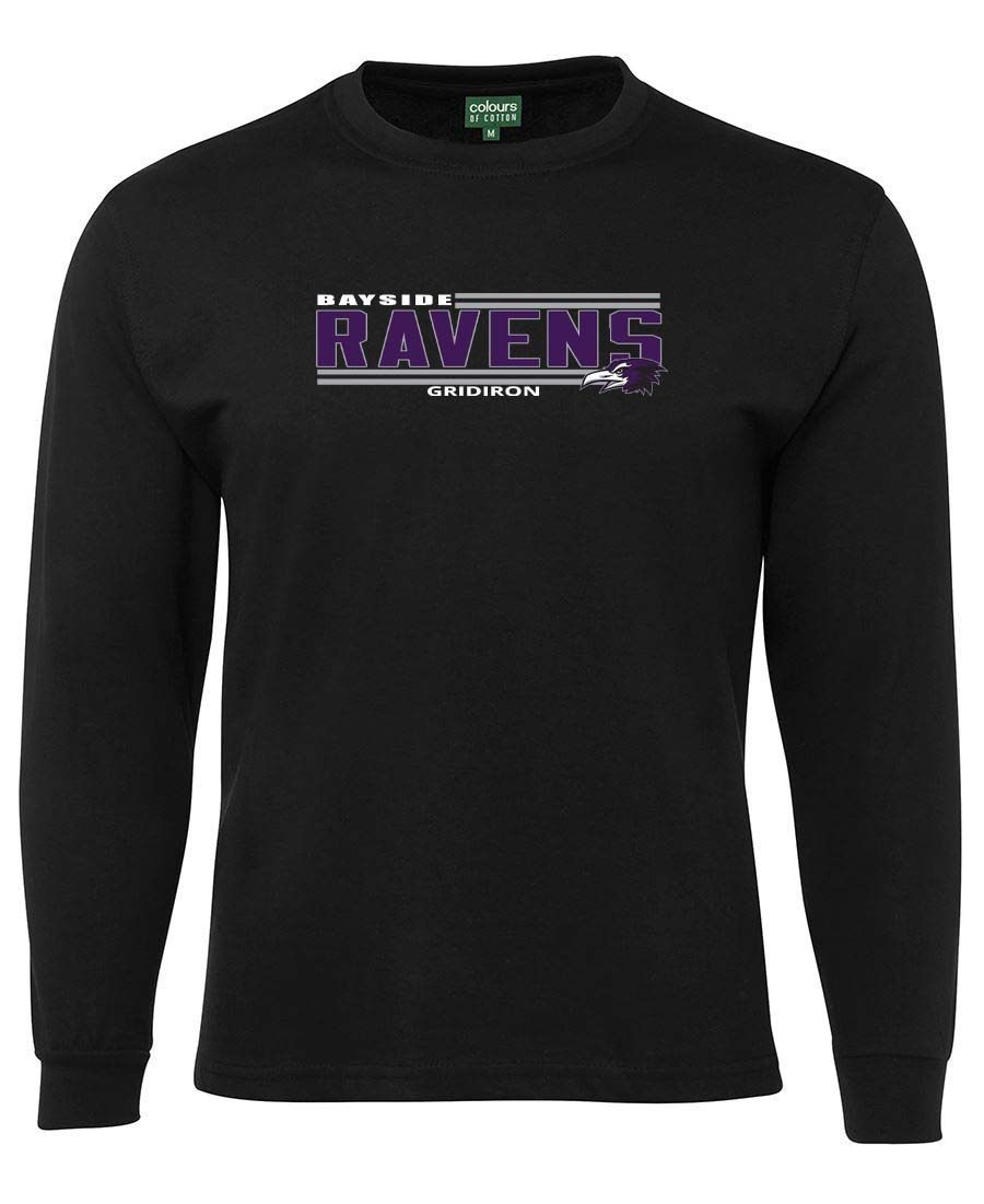 Bayside Ravens 2 Stripe Long Sleeved T-Shirt