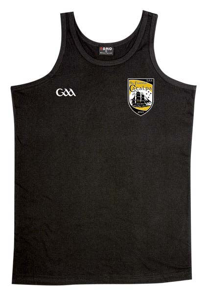 Catalpa Black Front chest Logo Singlet