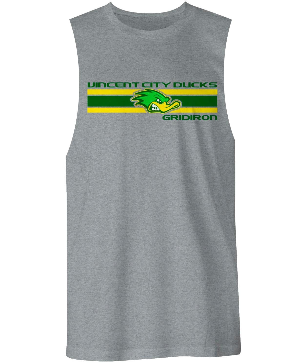 Vincent City Ducks Gridiron Stripe Design Muscle Shirt
