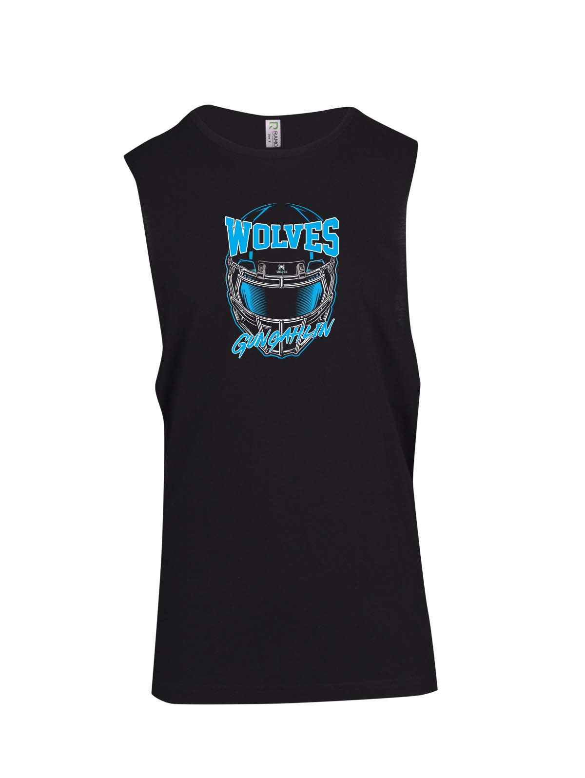 Gungahlin Wolves Helmet Logo Muscle Shirt