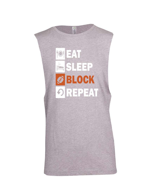 Eat Sleep Block Repeat Muscle Shirt