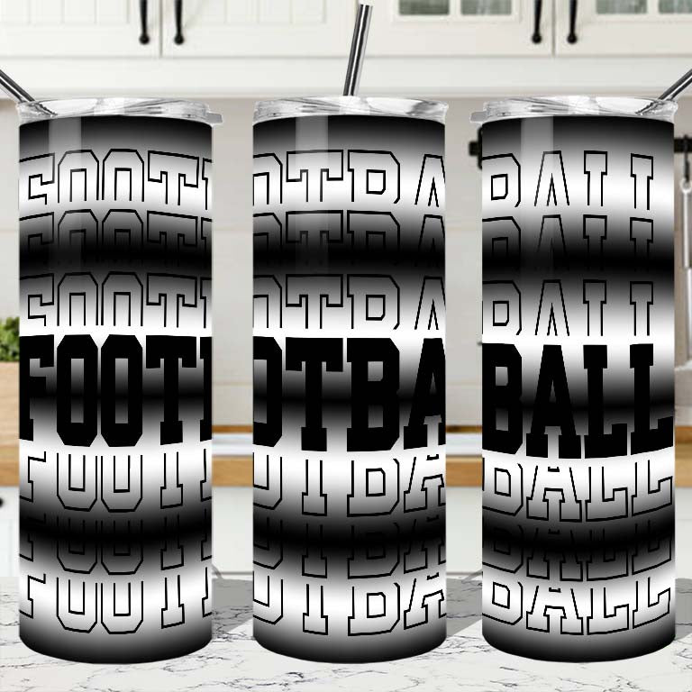 Football Black and White Tumbler