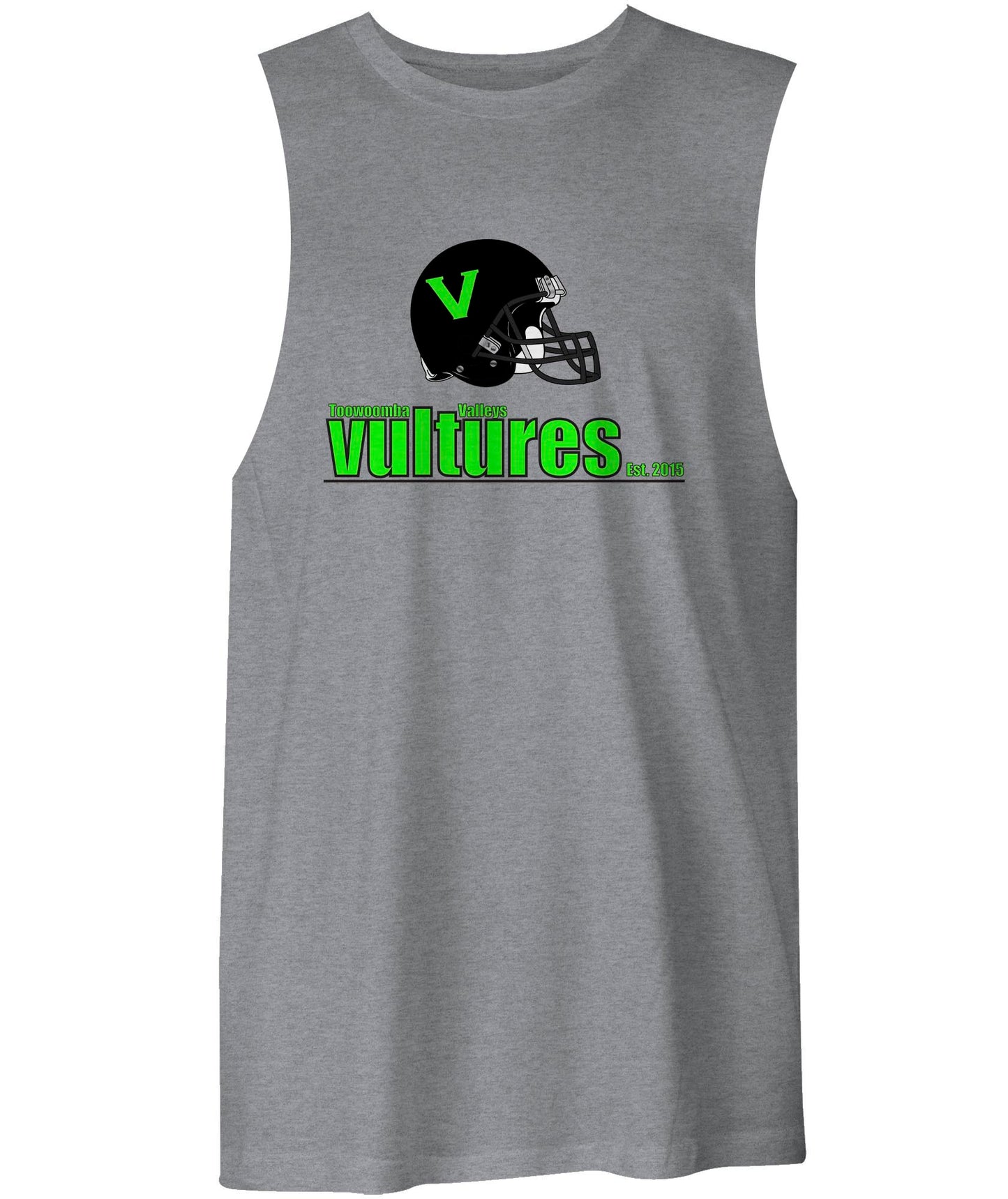 Toowoomba Valleys Vultures Helmet Logo Muscle T