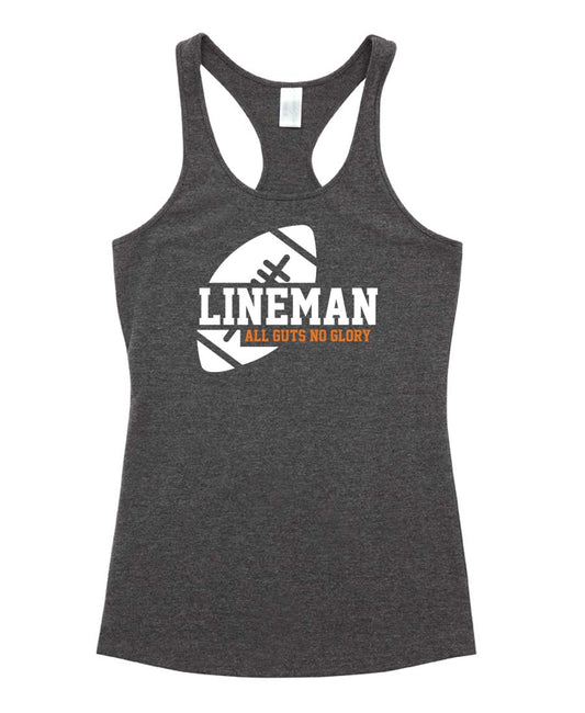 Lineman all guts no glory Ladies T-Back Top