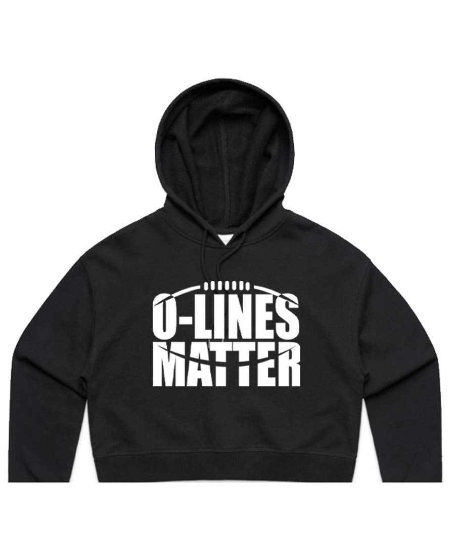 O Line Matters Ladies Cropped Hoodie