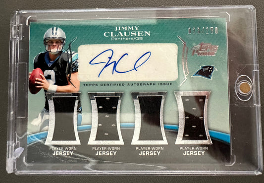2010 Topps Prime Jimmy Clausen Prime Level 5 Auto Relic 023/150 PL5-JC