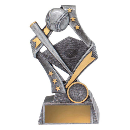 Flag Baseball / Softball Theme Trophy 3 Sizes