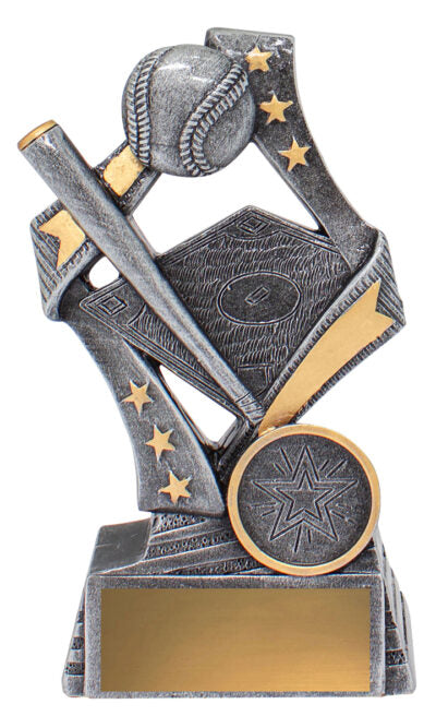 Flag Baseball / Softball Theme Trophy 3 Sizes
