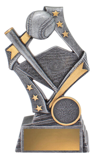 Flag Baseball / Softball Theme Trophy 3 Sizes