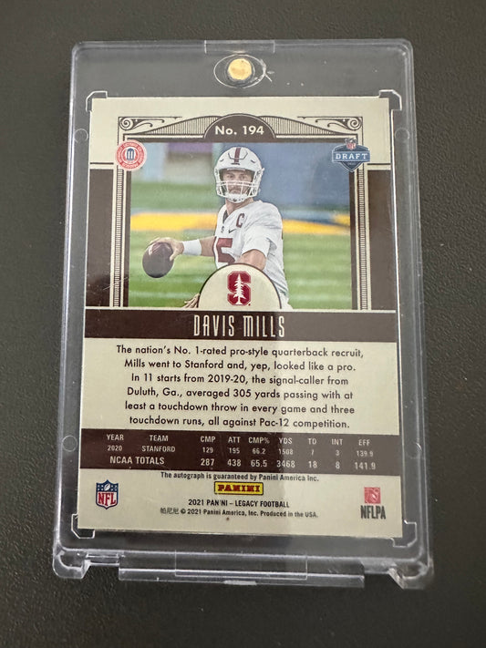 2021 Panini Legacy Davis Mills Rookie Auto #194