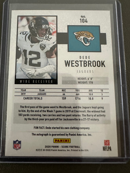 Dede Westbrook 2020 Score  auto Jacksonville Jaguars Oklahoma Sooners