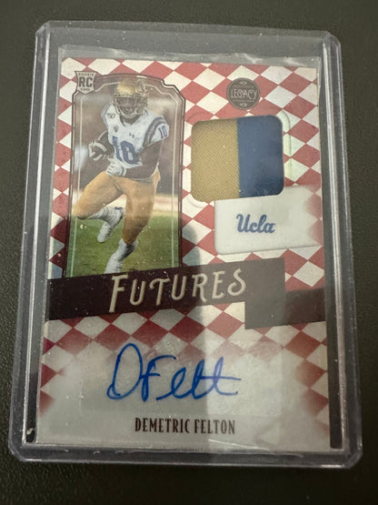 2021 Panini Legacy Futures Demetric Felton Rookie Auto Relic 44/100