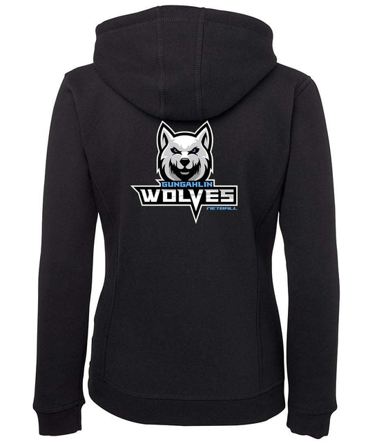 GUNGAHLIN WOLVES Ladies Zipped Hoodie Netball