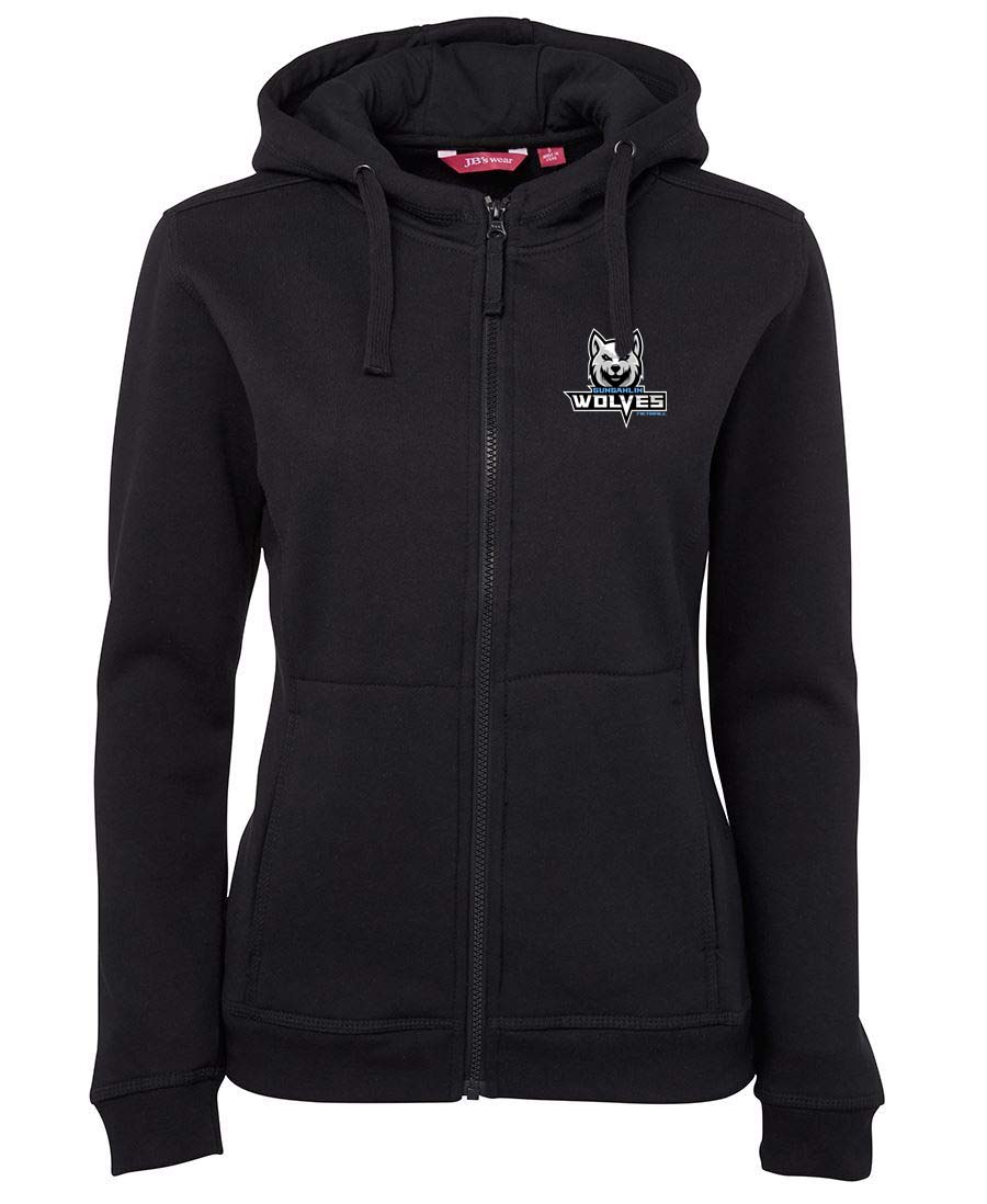 GUNGAHLIN WOLVES Ladies Zipped Hoodie Netball