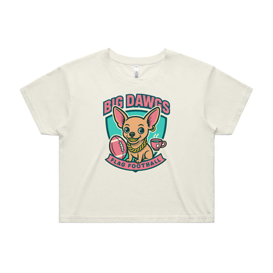 Big Dawgs flag football women's crop top