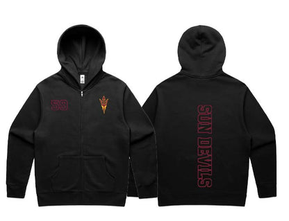 Sun Devils unisex Relax Zipped hoodie