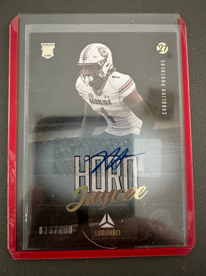 2021 Panini Luminance Jaycee Horn Rookie Auto Panthers 20/100