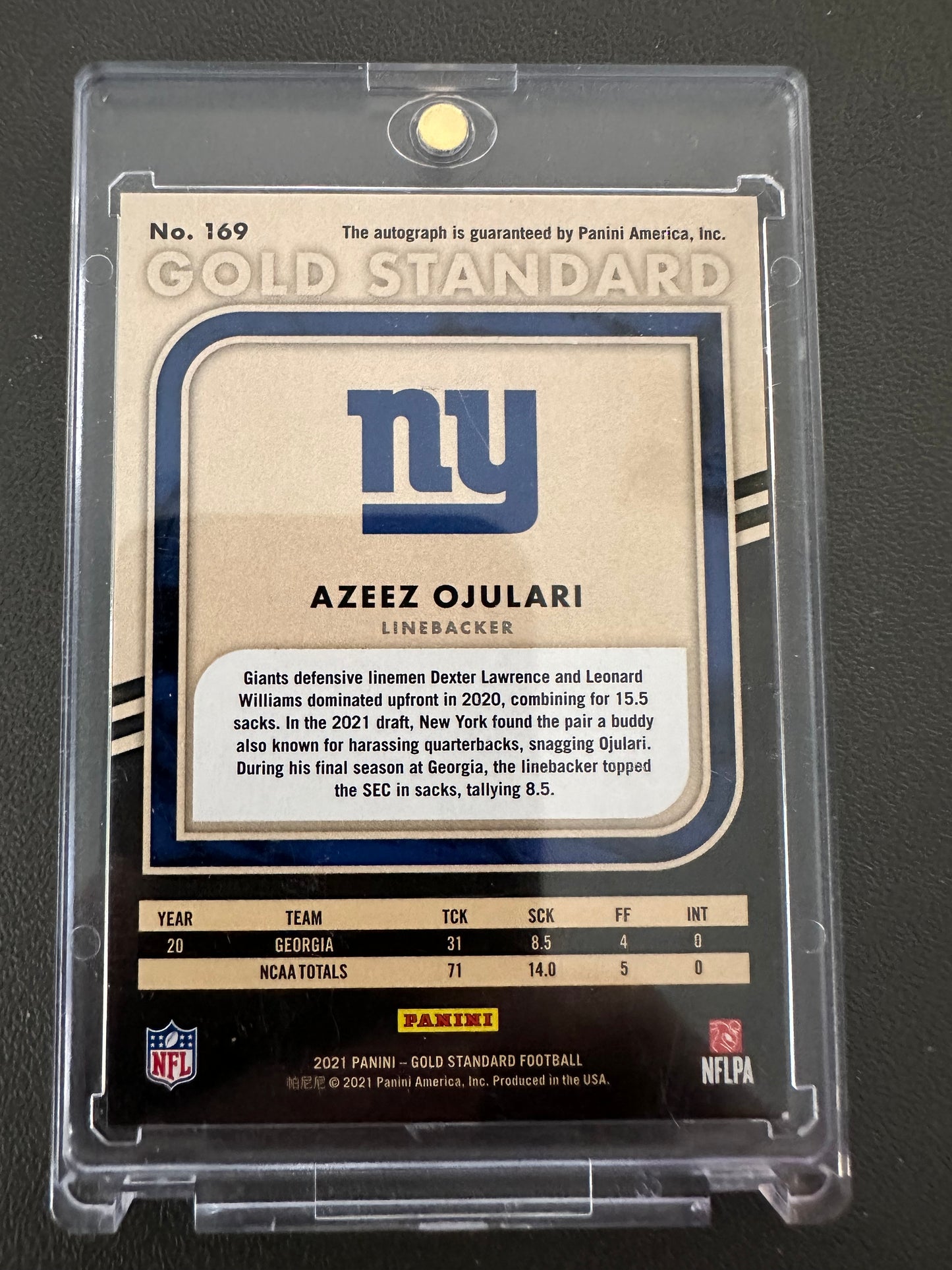2021 Gold Standard 02/05 SP Azeez Ojulari Auto Rare !!!!