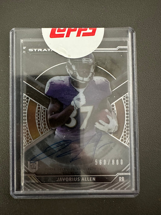 2015 Topps Strata Auto RC JAVORIUS ALLEN 560/800 Ravens Rookie Card