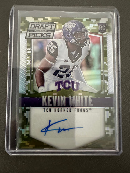 2015 Panini Prizm Collegiate Draft Picks /25 Kevin White #179 Rookie Auto RC