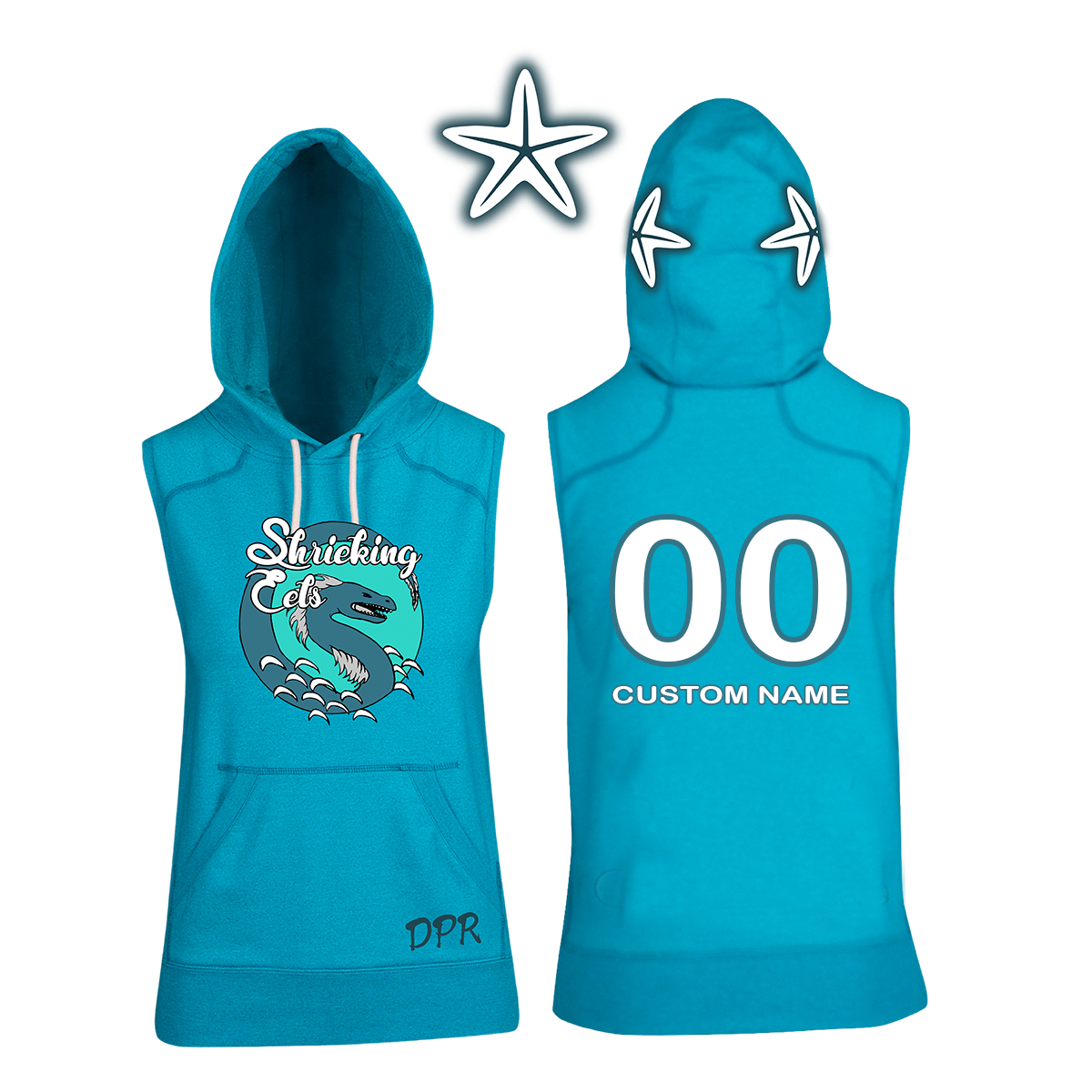 Dread Pirates rollers -Shrieking Double Sided Sleeveless Hoodie - ladies
