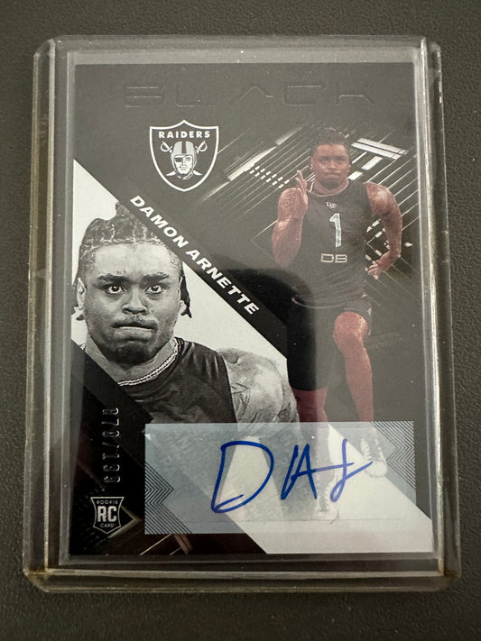 2020 Black RC #170 Damon Arnette RC Auto 70/199 Las Vegas RAIDERS