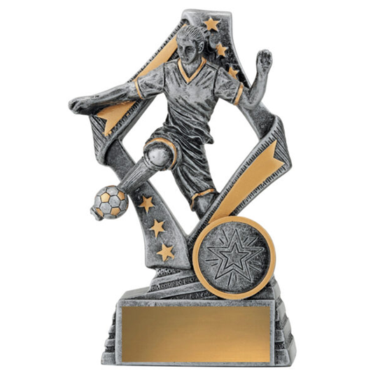 Flag Player Female Trophy Antique Silver 4 sizes