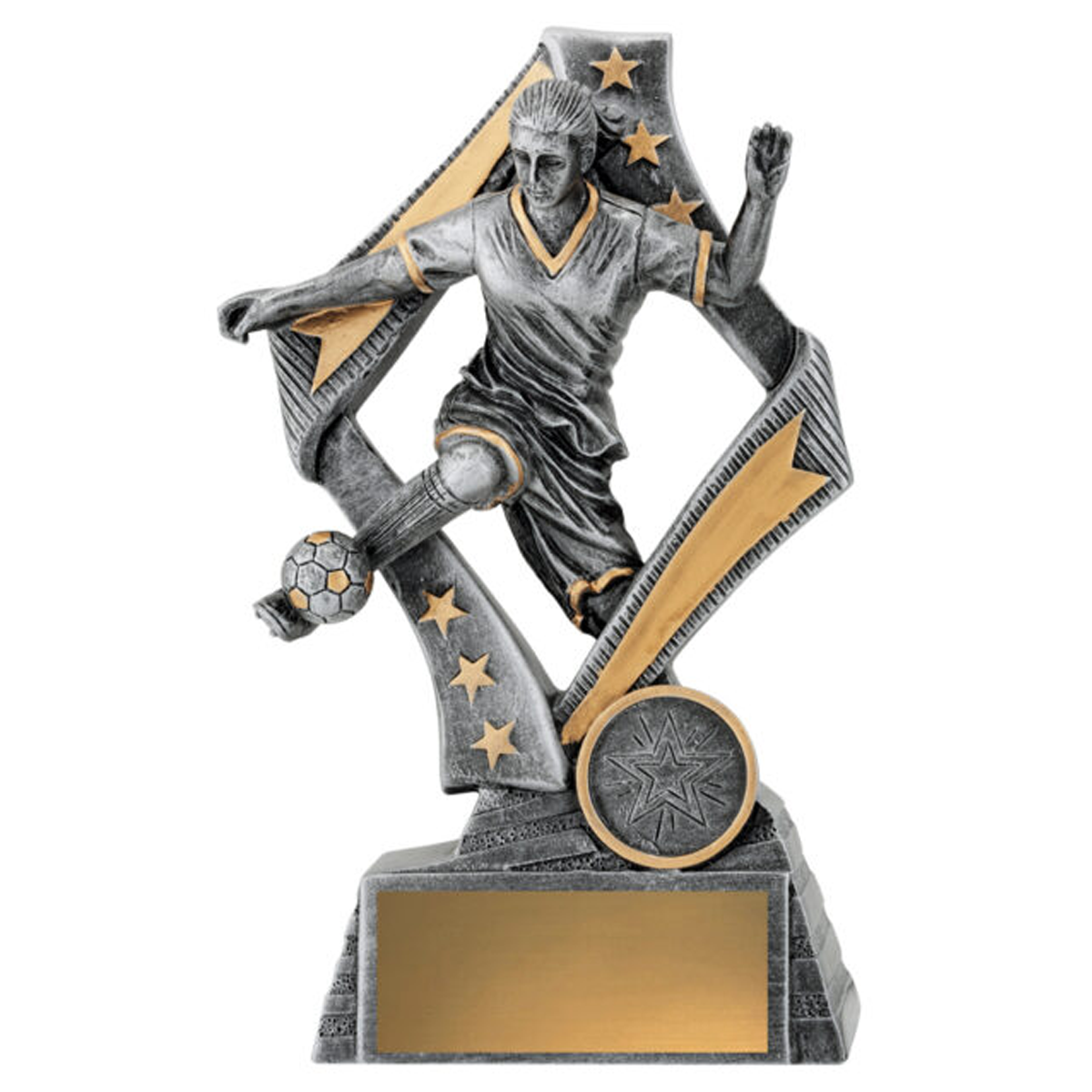 Flag Player Female Trophy Antique Silver 4 sizes