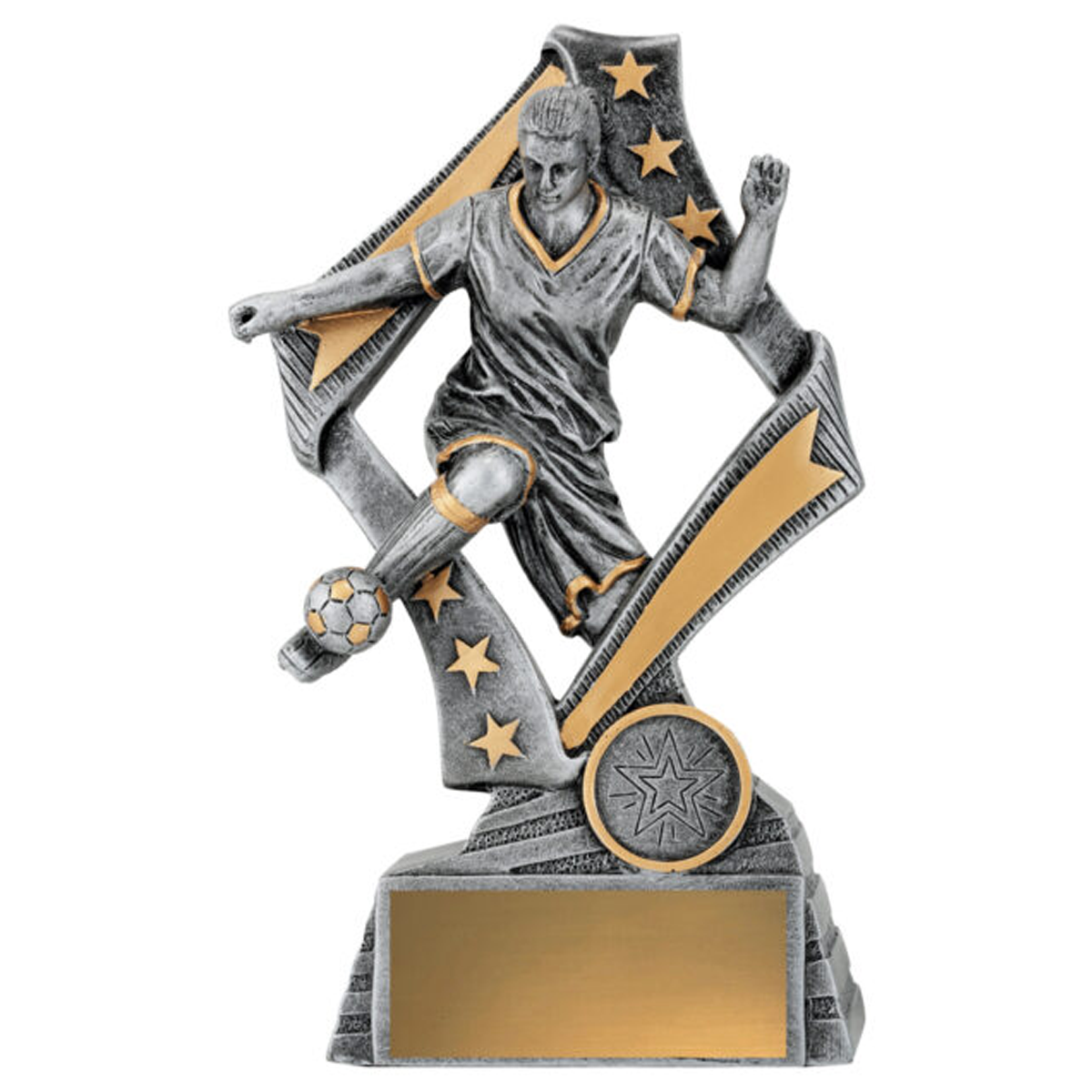 Flag Player Female Trophy Antique Silver 4 sizes