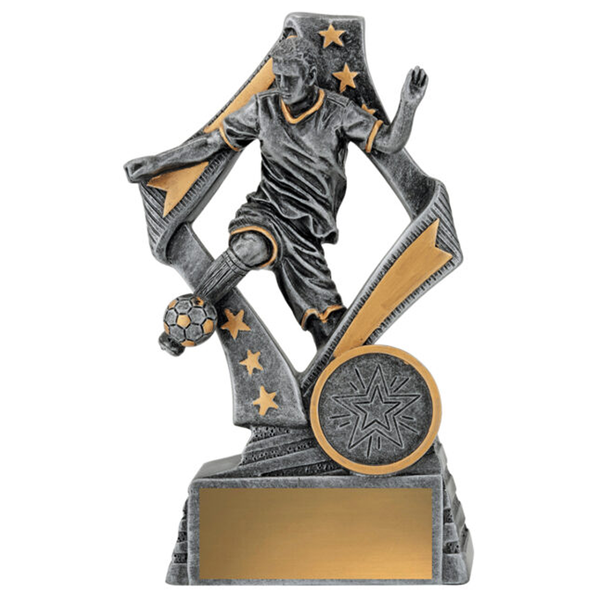 Flag Player Male Trophy Antique Silver 4 sizes