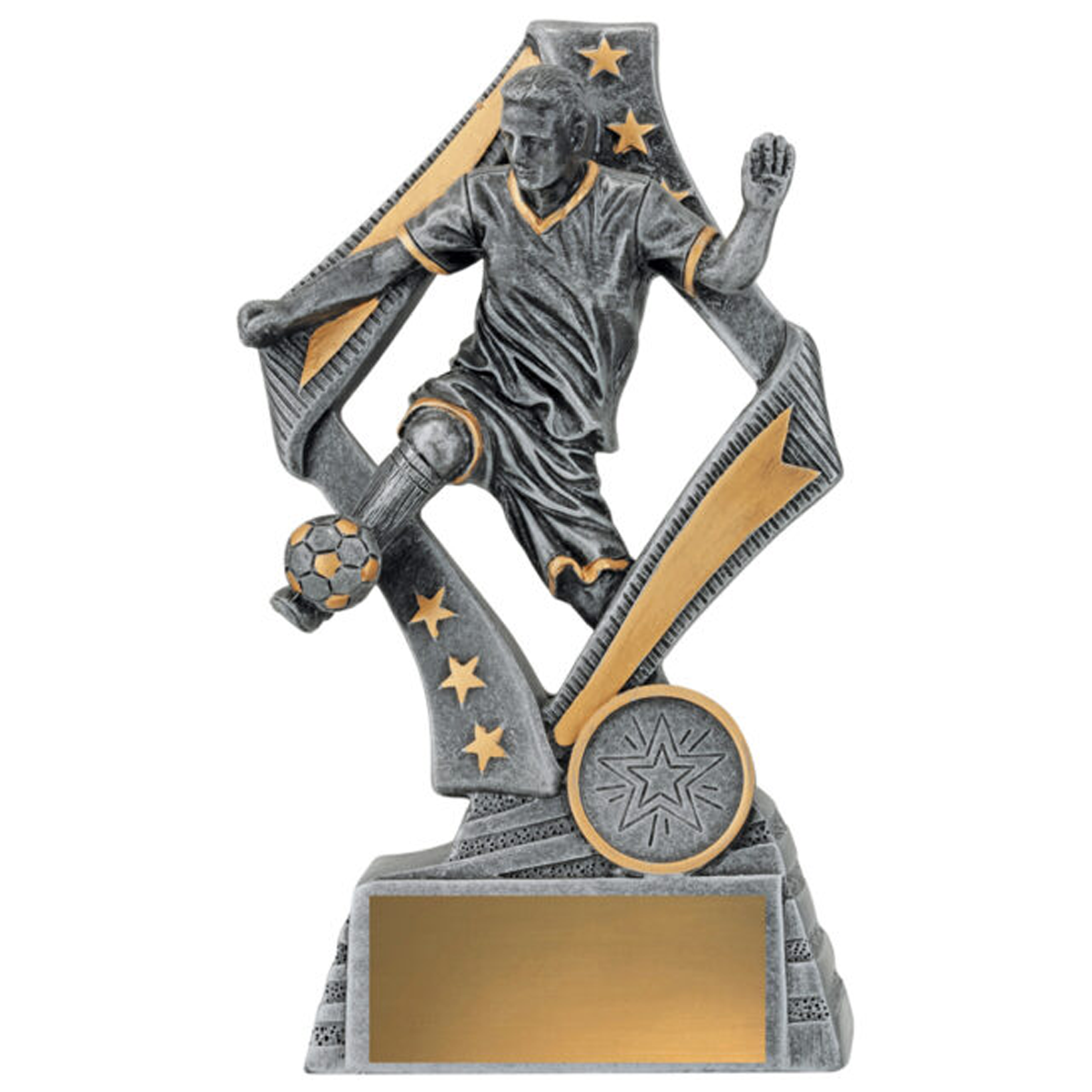 Flag Player Male Trophy Antique Silver 4 sizes