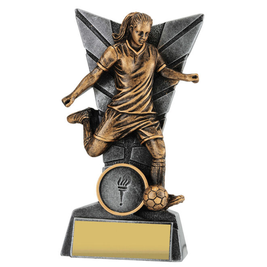 Football Female Delta Trophy Antique Gold 4 sizes