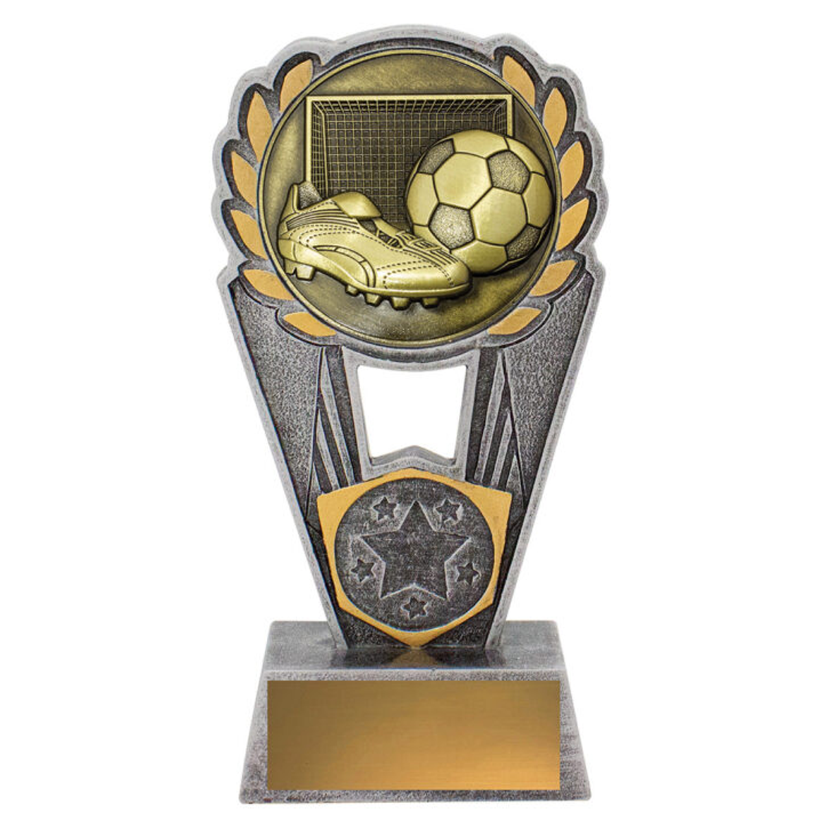 Football Polaris Trophy Antique Silver & Gold 3 Sizes