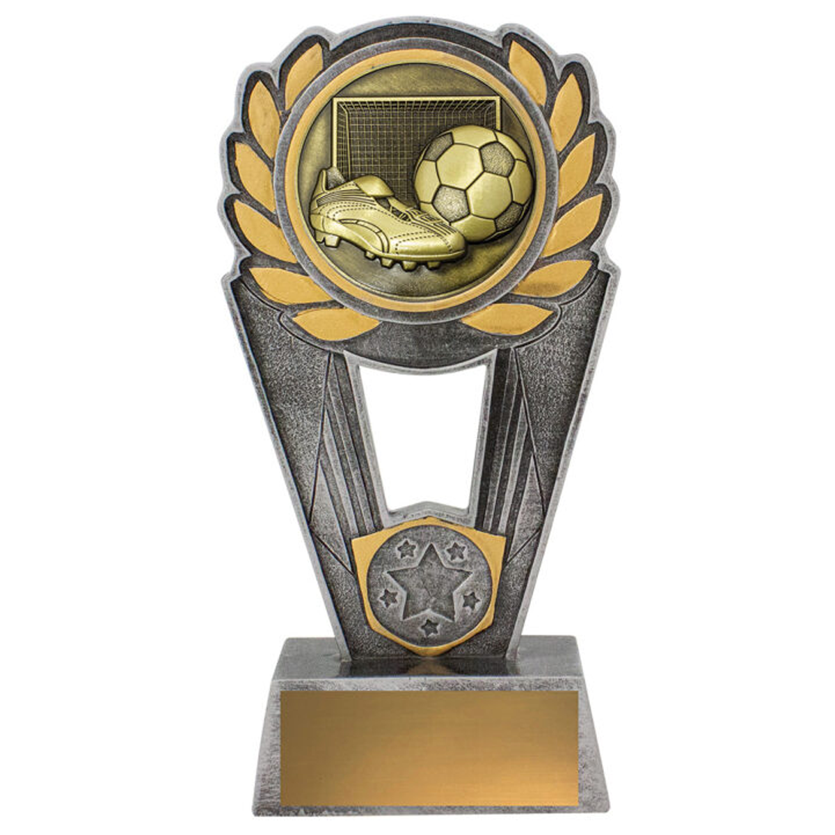 Football Polaris Trophy Antique Silver & Gold 3 Sizes