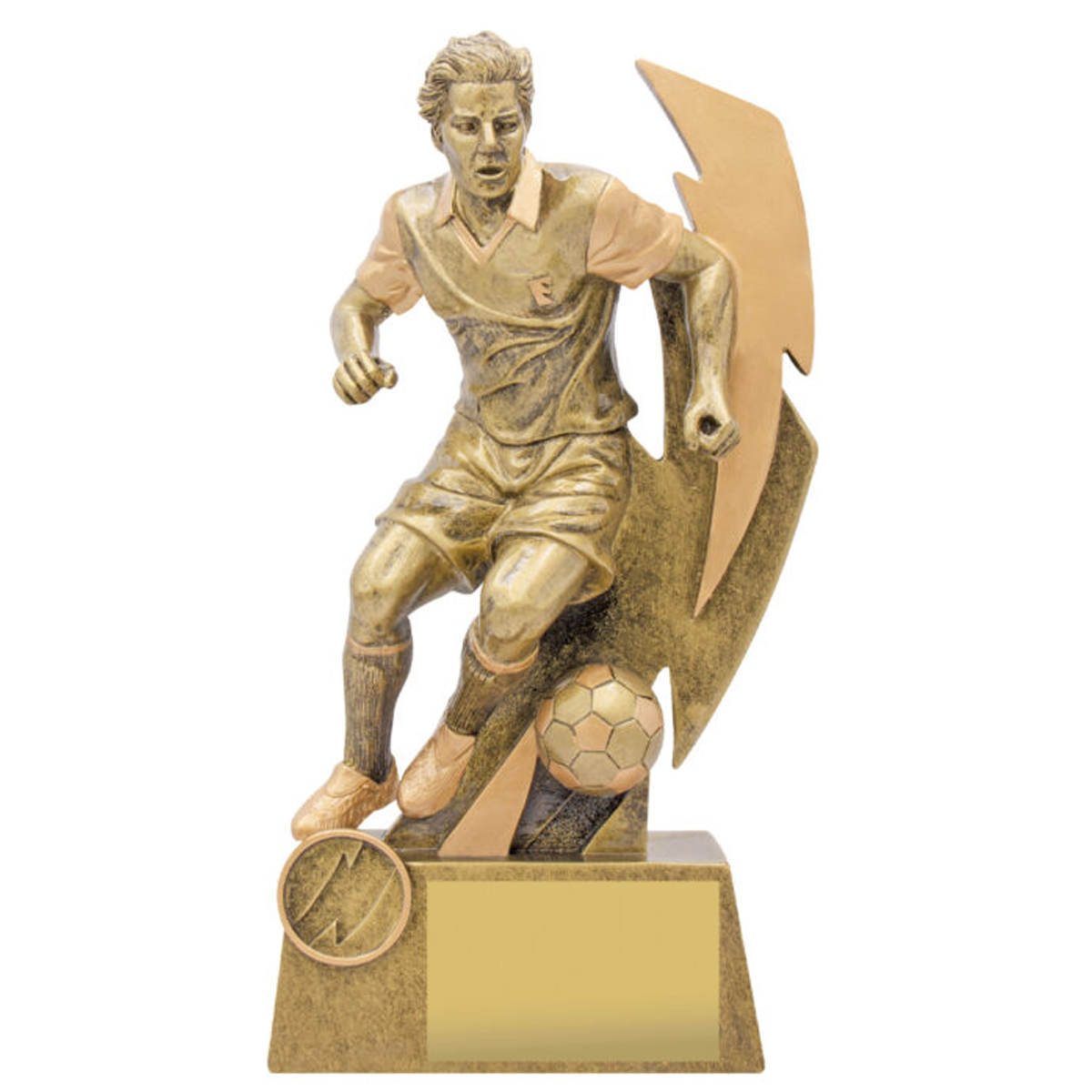 Football Shazam Male Trophy Antique Gold 5 Sizes