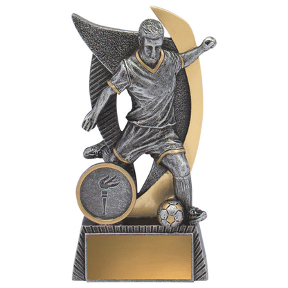 Football Warrior Male Trophy Antique Silver 4 Sizes