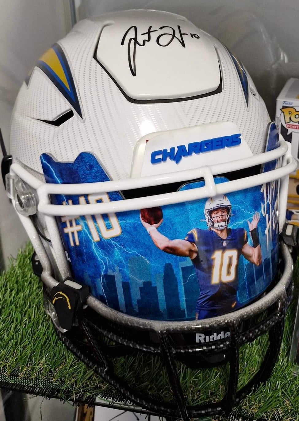 Signed Justin Herbert Chargers Flex Helmet