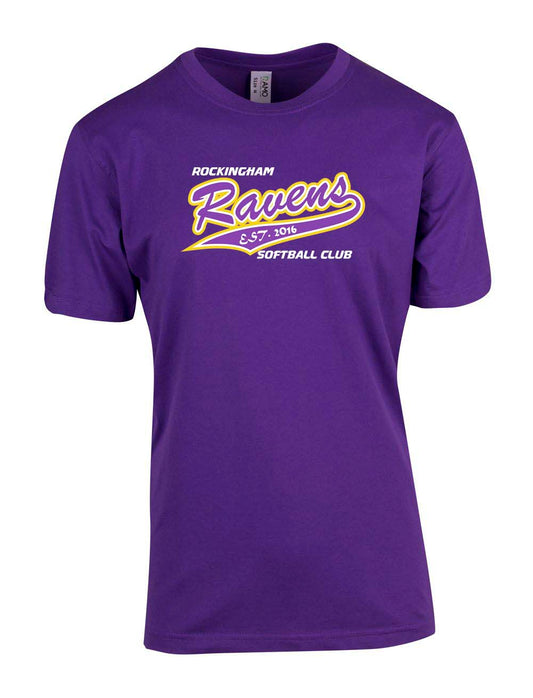Rockingham Ravens Softball text Logo T-Shirt