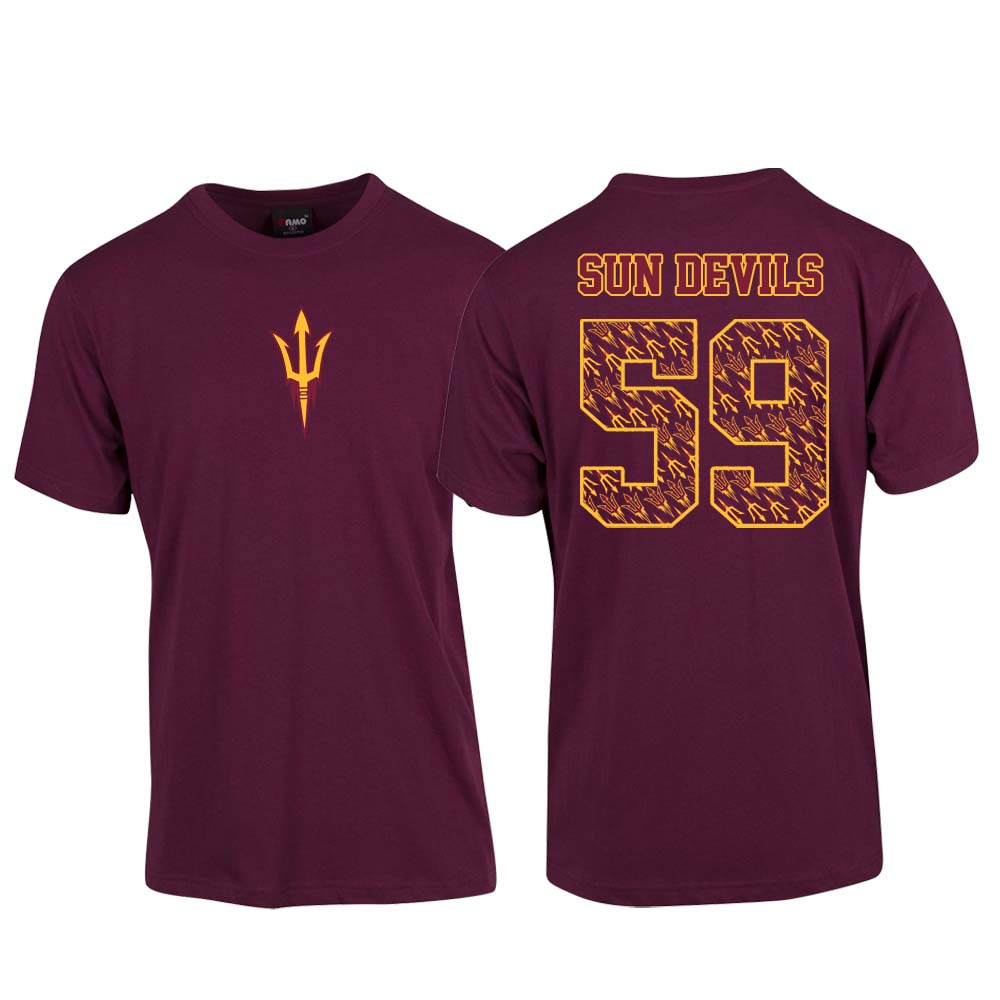 Sun Devils Maroon tee with number back
