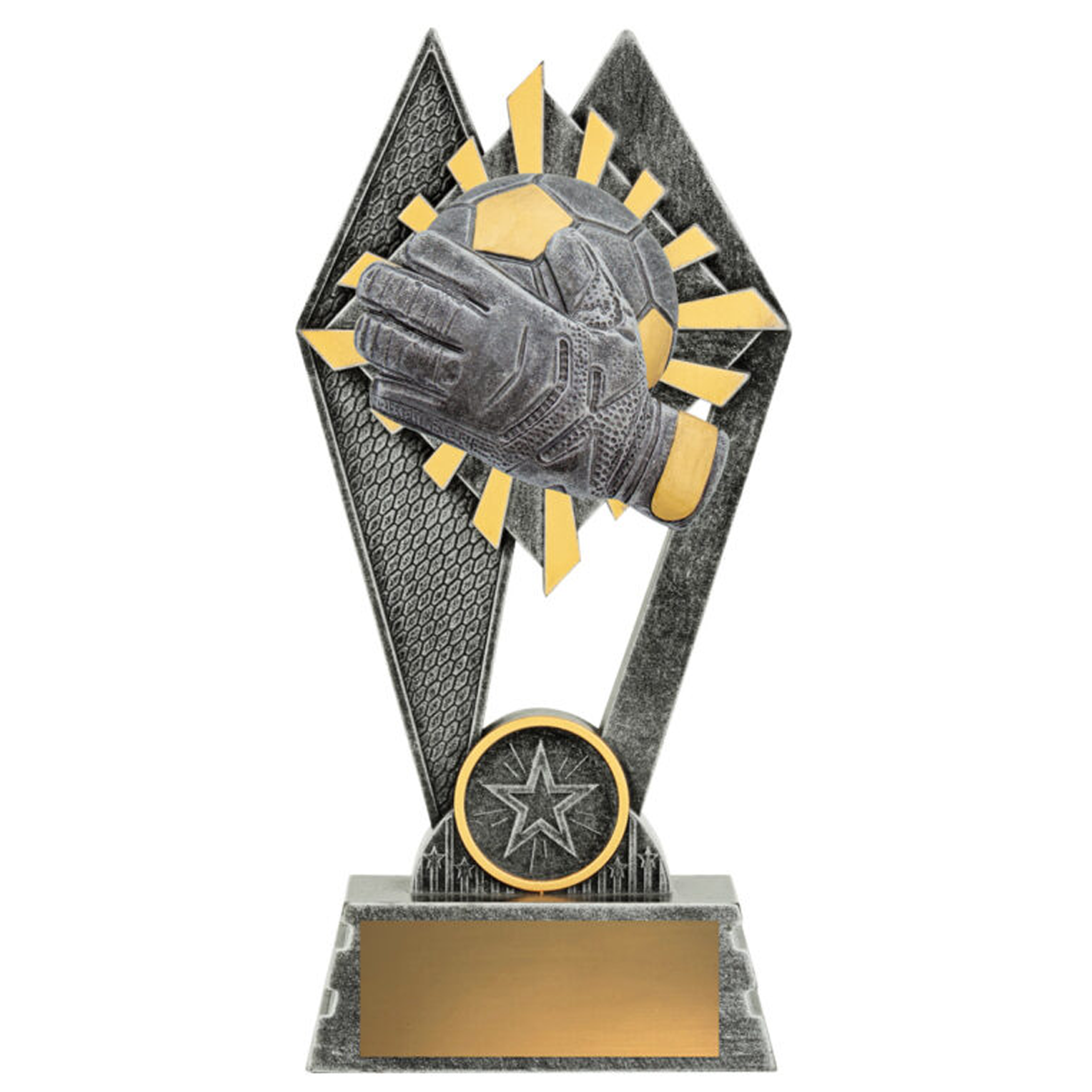 Peak Goalkeeper Trophy Antique Silver 3 Sizes