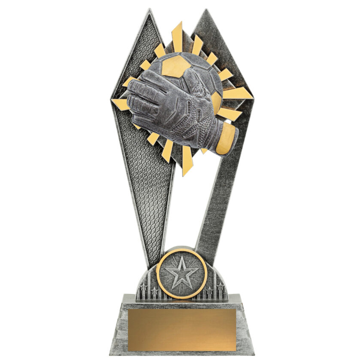 Peak Goalkeeper Trophy Antique Silver 3 Sizes