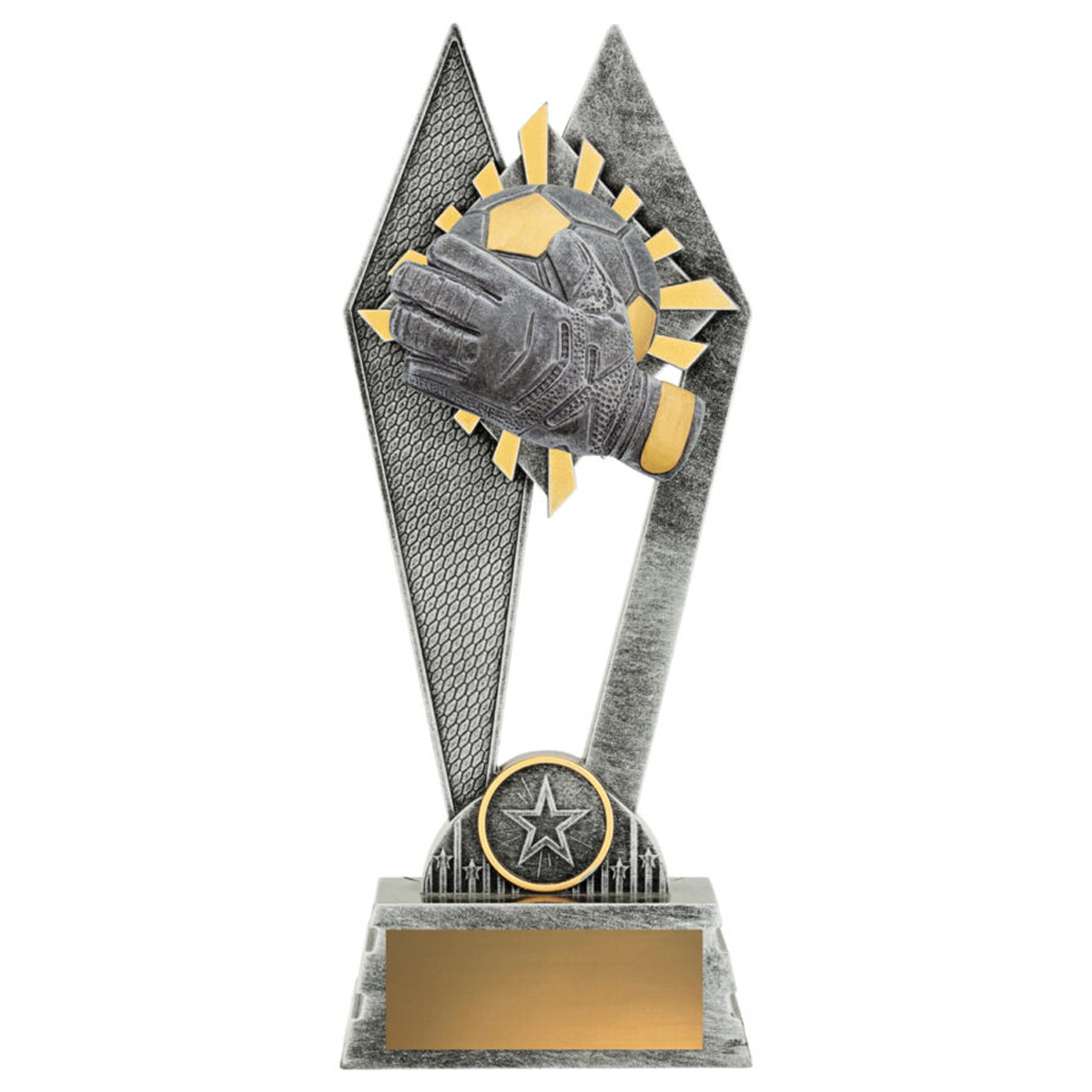 Peak Goalkeeper Trophy Antique Silver 3 Sizes