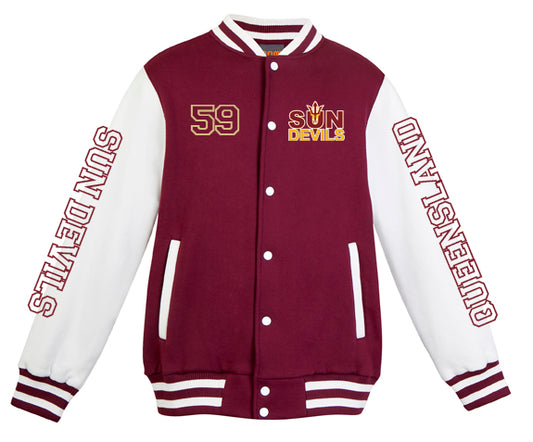SUN DEVILS VARISTY JACKET DOUBLE SIDED FORK DESIGN