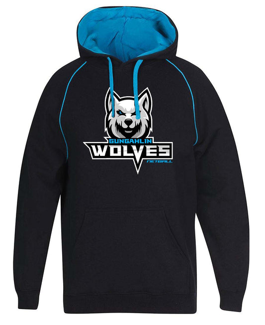 GUNGAHLIN WOLVES NETBALL CONTRAST HOODIE