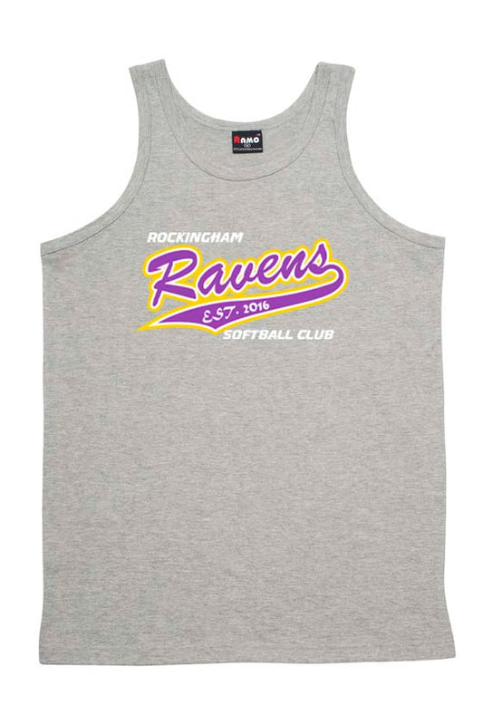 Rockingham Ravens Softball text logo Singlet