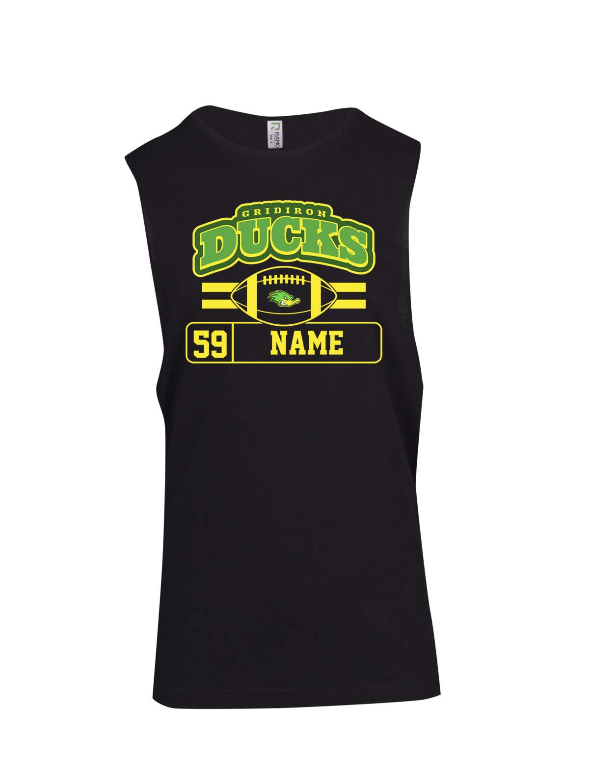 Vincent City Ducks Name and Number Muscle Shirt