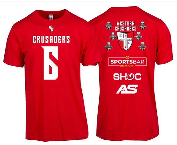 6 Rings Shirts Crusaders 6 Rings Double sided t-shirts โ American Sport Com Au