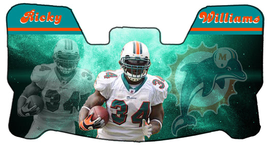 Ricky Williams Dolphins Themed Custom Visor